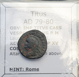 #M957# Roman limes denarius coin of Titus from 79-80 AD