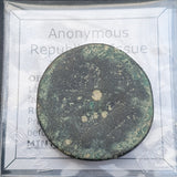 #N607# Anonymous Roman Republican Æ AS coin from 157-156 BC