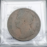 #q449# Irish Penny coin of George IV from 1822-1823 AD