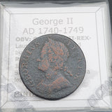#q409# British ½ Penny coin of George II from 1740-1749 AD