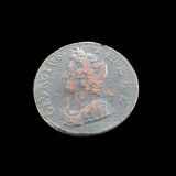 #q410# British ½ Penny coin of George II from 1738 AD
