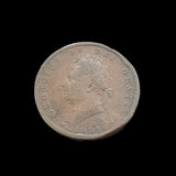 #q445# British Penny coin of George IV from 1825 AD