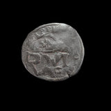 #o021# Spanish Countermarked 4 maravedis coin of Philip IV, 1658 AD