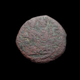 #g304# Byzantine 1/2 follis coin of Justin II from 565-578 AD