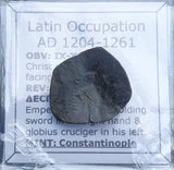 #q497# Byzantine Trachy coin from Latin Occupation of Constantinople 1204-1261