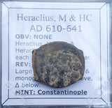 #h287# Byzantine Follis coin of Heraclius from 610-641 AD (Constantinople)