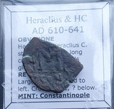 #L904# Byzantine Follis coin of Heraclius from 610-641 AD (Constantinople)