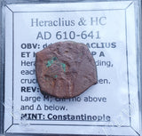 #j648# Byzantine Follis coin of Heraclius from 610-641 AD (Constantinople)