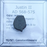 #g126# Byzantine pentanummium coin of Justin II from 565-578 AD