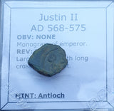 #h444# Byzantine pentanummium coin of Justin II from 565-578 AD