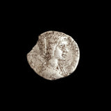 #k598# Roman silver denarius coin of Julia Domna from 195 AD