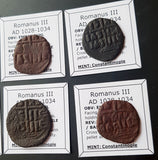 Byzantine Bronze Coins Of Romanus III From 1028-1034 AD