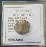 #k717# Roman silver denarius coin of Faustina I from 146-161 AD