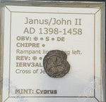 #j012# Medieval Crusader Cyprus coin of Janus/John II from 1398-1458 AD