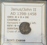 #j012# Medieval Crusader Cyprus coin of Janus/John II from 1398-1458 AD