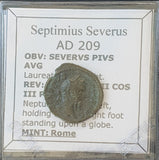 #d686# Roman limes denarius coin of Septimius Severus from 209 AD