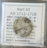 #L267# Bohemian silver 3 Kreuzer coin of Karl VI from 1712-1718 AD