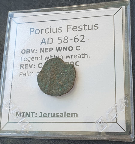 #e427# Roman-Judaea, bronze coin of procurator Porcius Festus, 58-62 AD