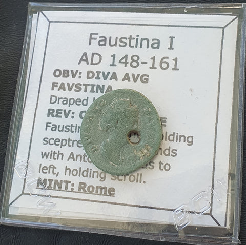 #e520# Roman limes denarius coin of Faustina I from 148-161 AD