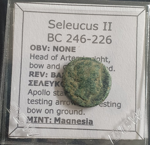 #d796# Greek bronze Seleucid coin of Seleucus II from 246-226 BC