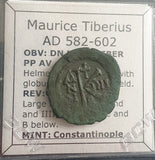 #e816# Byzantine Half Follis coin of Maurice Tiberius from 582-602 AD