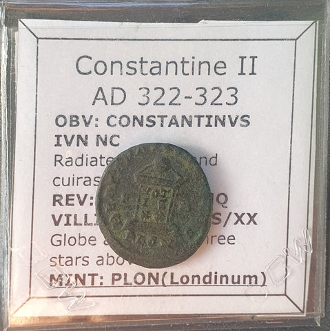 #K399# Roman bronze coin issued by Constantine II from 322-323 AD