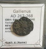 #L302# Roman copper Antoninianus coin of Gallienus, minted between 267-268 AD