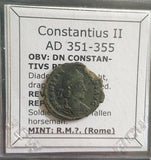 #h862# Roman Bronze coin issued by Constantius II from 351-355 AD