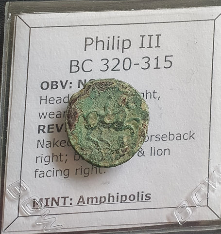 #g617# Greek bronze ae18 coin from Macedonian King Philip III from 320-315 BC