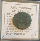 #L301# Roman provincial bronze coin of Julia Mamaea from 222-235 AD (Perinthus)