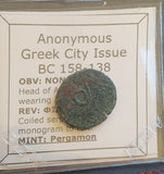 #L228# Anonymous Greek City Issue Bronze Coin of Pergamon from 158-136 BC