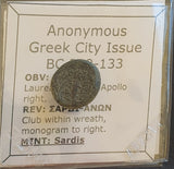 #L236# Bronze ae13 Anonymous Greek city issue coin from Sardis, 200-133 BC.