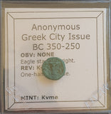 #L230# Anonymous Greek City Issue Bronze Coin of Kyme 350-250 BC