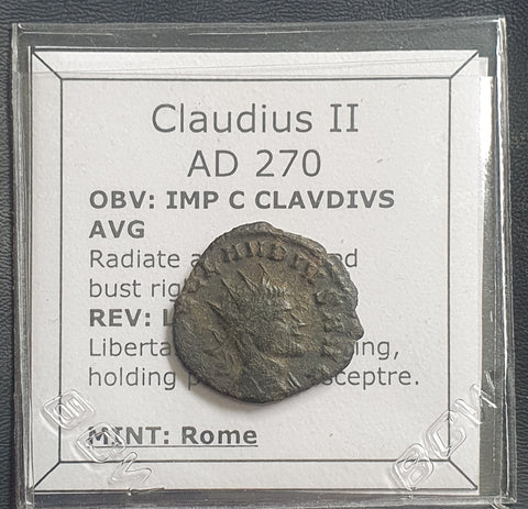 #L243# Roman copper Antoninianus coin of Claudius II, minted in 270 AD