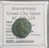 #k497# Anonymous Greek City Issue Bronze Coin of Lysimacheia from 309-220 BC