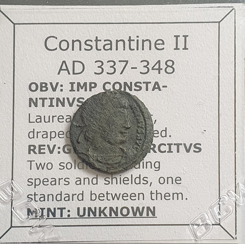 #h193# Roman Bronze coin issued by Constantine II from 337-348 AD