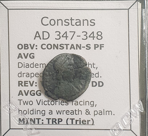 #L111# Roman Bronze coin issued by Constans from 347-348 AD