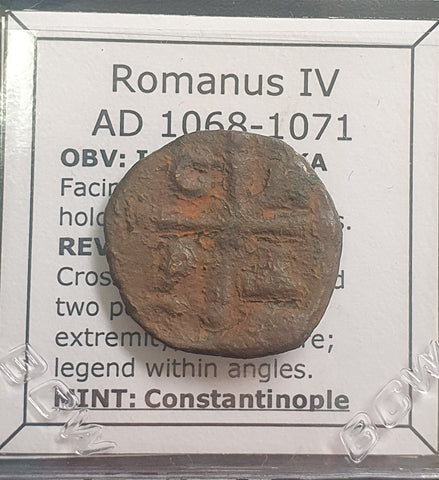 #L162# Byzantine Follis coin of Romanus IV from 1068-1071 AD (Constantinople)