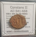 #L239# Byzantine Follis coin of Constans II from 641-668 AD (Constantinople)