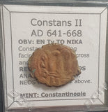 #L239# Byzantine Follis coin of Constans II from 641-668 AD (Constantinople)