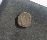 #e022# Greek Seleucid ae12 coin of Antiochos III, minted between 223-187 BC.