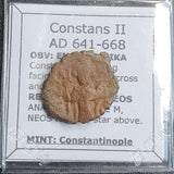 #L239# Byzantine Follis coin of Constans II from 641-668 AD (Constantinople)