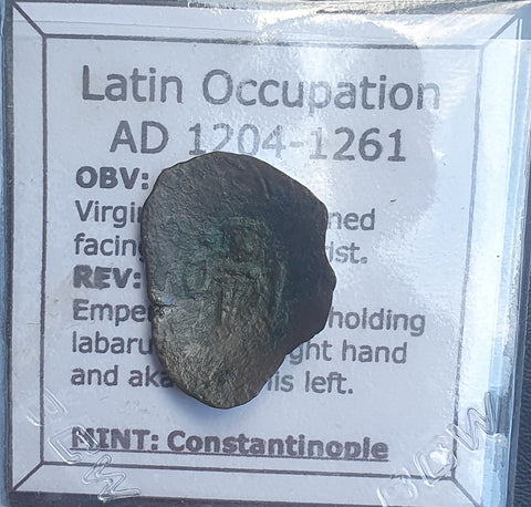 #i421# Byzantine Trachy coin from Latin Occupation of Constantinople 1204-1261