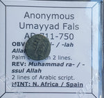 #L035# Anonymous copper Umayyad Fals coin from N. Africa 711-750 AD