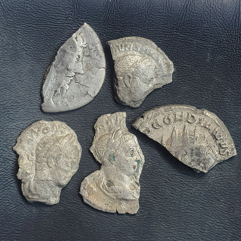 Ex-dealers lot of 5 Ancient silver Roman coins from 161-231 AD