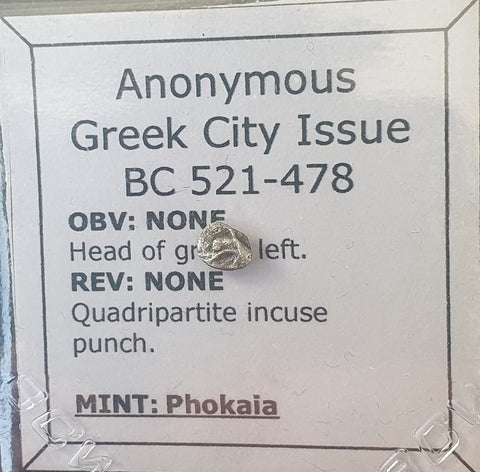 #L434# Anonymous Greek silver Diobol coin of Phokaia, 521-478 BC
