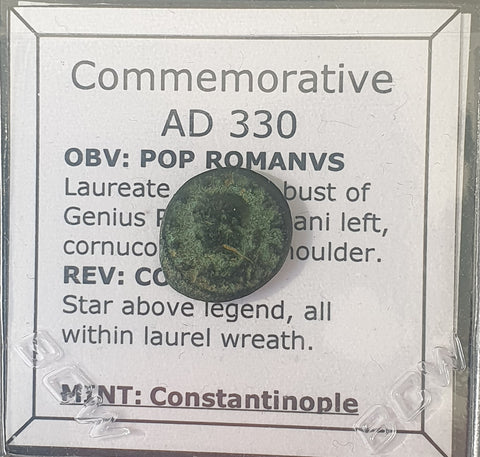 #L184# Commemorative Civic issue Roman Bronze coin from Constantinople (330 AD Circa)