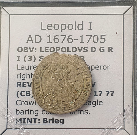 #L352# Schlesien silver 3 Kreuzer coin of Leopold I from 1676-1705 AD