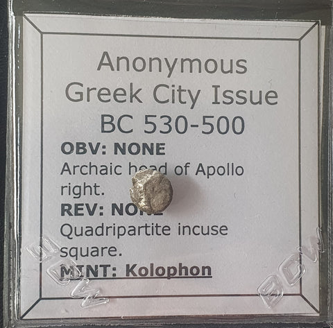 #L487# Anonymous silver Greek city issue Hemiobol from Kolophon, 530-500 BC