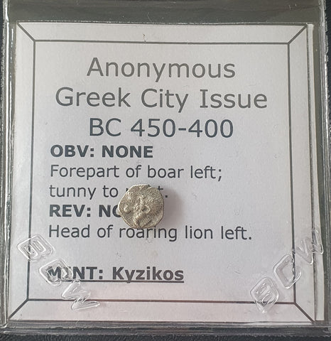 #L489# Anonymous silver Greek city issue coin from Kyzikos 450-400 BC